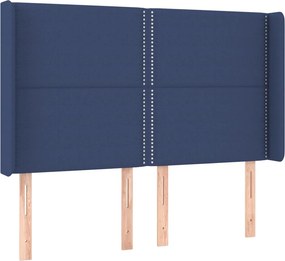 vidaXL Κρεβάτι Boxspring με Στρώμα &amp; LED Μπλε 140x200 εκ. Υφασμάτινο