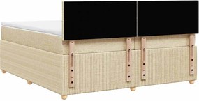 vidaXL Κρεβάτι Boxspring με Στρώμα Κρεμ 200x200 εκ. Υφασμάτινο