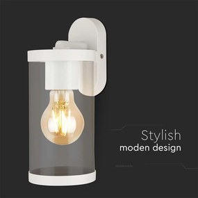 V-TAC Επιτοίχιο Φαναράκι Εξωτερικού Χώρου E27 σε Λευκό Χρώμα 23020