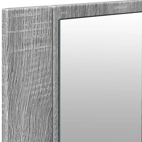 Ντουλάπι Μπάνιου με Καθρέφτη / LED Γκρι Sonoma 100x12x45 εκ. - Γκρι