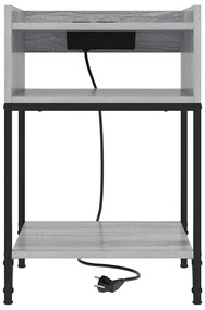 vidaXL Κομοδίνο με ράφι 2 pcs Γκρι sonoma Επεξεργασμένο ξύλο