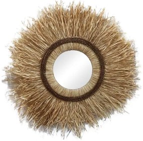 Καθρέπτης Tabrane Inart sisal σε φυσικό Φ110x4εκ 339-000031 339-000031 Καφέ