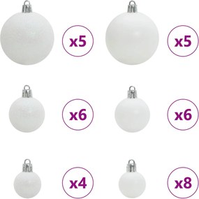 vidaXL Τεχνητό Χριστουγεννιάτικο Δέντρο με Άξονα με βάση Λευκό 150 cm