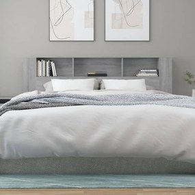 Κεφαλάρι Με Αποθηκευτικό Χώρο Γκρι Sonoma 200x18,5x104,5 εκ. - Γκρι