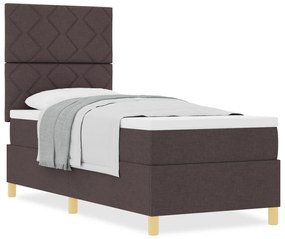 vidaXL Κρεβάτι με Στρώμα Σκούρο Καφέ 80x200 εκ Ύφασμα