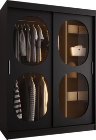 Ντουλάπα Bahrajn Circles 150 συρόμενη-Μαύρο-Μήκος: 150εκ