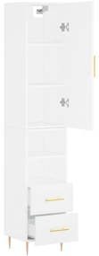 vidaXL Ντουλάπι Λευκό 34,5 x 34 x 180 εκ. από Επεξεργασμένο Ξύλο