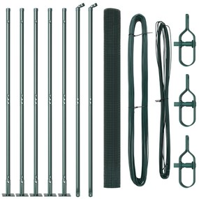vidaXL Φράκτης Welded Wire της  με 7 Δοκούς Πράσινος 1.6x10 μ Χάλυβας