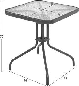 ΣΕΤ ΤΡΑΠΕΖΑΡΙΑΣ 3ΤΜΧ ΜΕ 2 ΚΑΡΕΚΛΕΣ &amp; 1 ΤΡΑΠΕΖΙ 60x60 HM5183.01