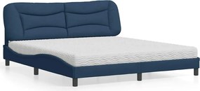 vidaXL Κρεβάτι με Στρώμα Hvar Μπλε 180x200 εκ. Υφασμάτινο