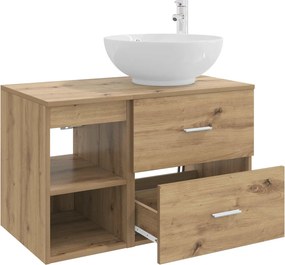 vidaXL Σετ Επίπλων Μπάνιου 2 τμχ. Artisan Δρυς Επεξεργασμένο Ξύλο