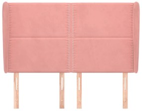 vidaXL Κεφαλάρι με Πτερύγια Ροζ 147x23x118/128 εκ. Βελούδινο