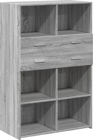vidaXL Ντουλάπι Γκρι Sonoma 80x42,5x124 εκ. από Επεξεργασμένο Ξύλο