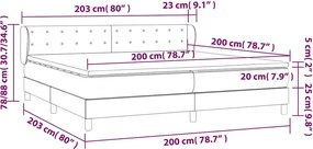vidaXL Κρεβάτι Boxspring με Στρώμα Μαύρο 200x200 εκ. Βελούδινο