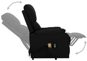 vidaXL Πολυθρόνα Μασάζ με Ανύψωση Μαύρη Υφασμάτινη