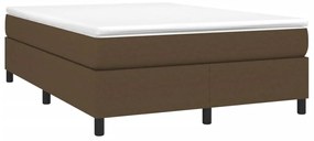 vidaXL Κρεβάτι Boxspring με Στρώμα Σκούρο Καφέ 140x200 εκ Υφασμάτινο