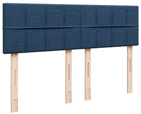 Κρεβάτι Boxspring με Στρώμα Μπλε 140x190 εκ. Υφασμάτινο - Μπλε