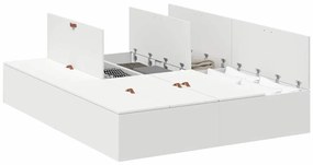 vidaXL Σκελετός Κρεβατιού με αποθήκευση Λευκό 190 x 140 x 31.5 εκ.
