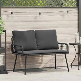vidaXL Παγκάκι κήπου με μαξιλάρι Γκρι 114 x 64 x 78εκ Μέταλλο