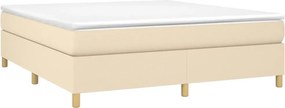 vidaXL Κρεβάτι Boxspring με Στρώμα Κρεμ 160x200 εκ. Υφασμάτινο