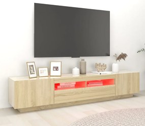 vidaXL Έπιπλο Τηλεόρασης με LED Sonoma Δρυς 200 x 35 x 40 εκ.