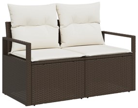 vidaXL 11 τεμαχίων Σαλονάκι Κήπου με Μαξιλάρια Καφέ Πολυ Ρατάν