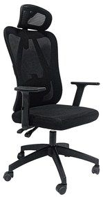 OFFICE CHAIR MEXER ΗΜ1195.01 BLACK MESH-BLACK METAL BASE-NYLON FRAME 60x49x130Hcm.