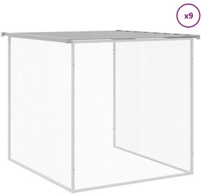 vidaXL Κοτέτσι - Κλουβί με Στέγη Αν. Γκρι 1003x98x90 εκ. Γαλβ. Ατσάλι