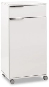 Ντουλάπι Chad pakoworld τροχήλατο με συρτάρι λευκό gloss 50x40x100εκ 039-000136
