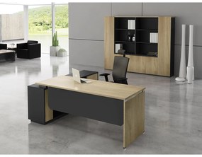 Γραφείο PROJECT Δεξιά Γωνία Sonoma/Γκρι 200x90/200x40 Υ75/65cm