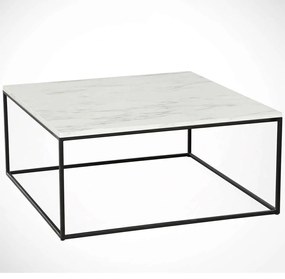 Τραπέζι Σαλονιού Poly 801CMY2853 75x75x43cm Marble Effect White-Black