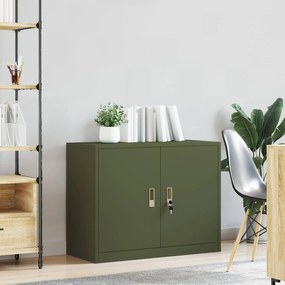 vidaXL Ντουλάπι αποθήκευσης Ελιά Πράσινη 90 x 40 x 70 cm Ατσάλι