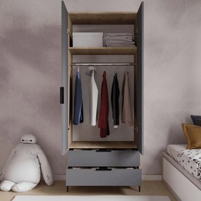 Wardrobe Aden Drawes - Oak, Anthracite Oak
Anthracite