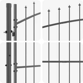 vidaXL Πύλη Κήπου WOERDEN 150 x 500 cm Ατσάλι Γκρι Κλειδώσιμο