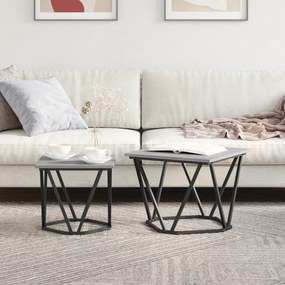 vidaXL Σετ 2 Πλευρικών Τραπεζιών  Γκρι Sonoma Κατασκευασμένο Ξύλο