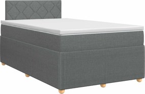 vidaXL Κρεβάτι box spring με στρώμα Σκούρο Γκρι 120 x 200 cm Ύφασμα