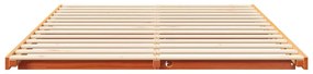 vidaXL Κρεβάτι δαπέδου Καφέ κεριού 160 x 200 cm Μασίφ ξύλο πεύκου
