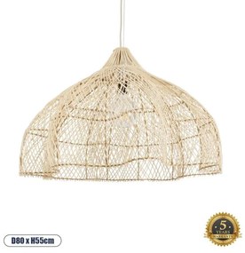 Boho Κρεμαστό Φωτιστικό Οροφής Μονόφωτο 02211 GloboStar-2211-Μπεζ 2211