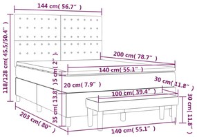 ΚΡΕΒΑΤΙ BOXSPRING ΜΕ ΣΤΡΩΜΑ ΜΠΛΕ 140X200 ΕΚ. ΥΦΑΣΜΑΤΙΝΟ 3136923