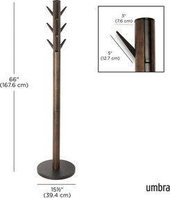 Ξύλινος Καλόγερος ρούχων με 9 Γάντζους Umbra Flapper 320361-048