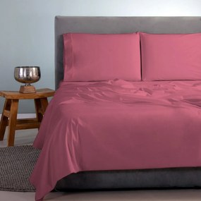 Σεντόνια Satin Plain (Σετ 4τμχ) Fucshia Aslanis Home Υπέρδιπλo 250x270cm 100% Βαμβακοσατέν