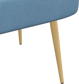 vidaXL Δερμάτινος Πάγκος με Πλάτη Μπλε 110 x 60 x 76 cm
