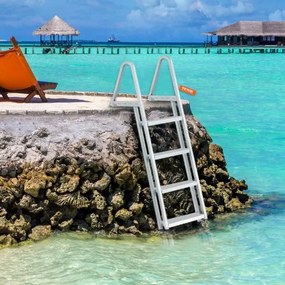 VEVOR Aluminum Dock Ladder Boat Dock Ladder Removable 4 Steps with 350lbs Load