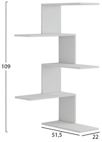 Επιτοίχια Ραφιέρα Rory Μελαμίνη Σε Λευκό 22x51,5x109Υ Εκ.