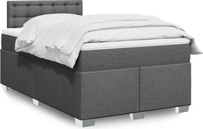 vidaXL Κρεβάτι Boxspring με Στρώμα Σκούρο Γκρι 120x190 εκ Υφασμάτινο
