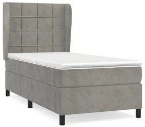 ΚΡΕΒΑΤΙ BOXSPRING ΜΕ ΣΤΡΩΜΑ ΑΝΟΙΧΤΟ ΓΚΡΙ 80X200 ΕΚ. ΒΕΛΟΥΔΙΝΟ 3129177