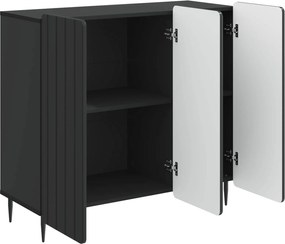 vidaXL Πλαϊνό γραφείο Μαύρο 89 x 34,5 x 82 εκ. Επεξεργασμένο Ξύλο