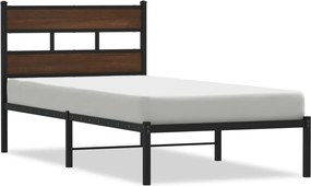 vidaXL Σκελετός Κρεβατιού Χωρίς Στρώμα Καφέ Δρυς 75x190 εκ.