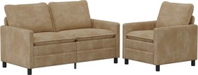 vidaXL Σετ Καναπέ 2 pcs Taupe Πολυεστέρας