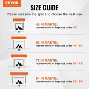 VEVOR Fireplace Mantel Wood Shelf Floating Rustic Fireplace Mantel 48" Espresso